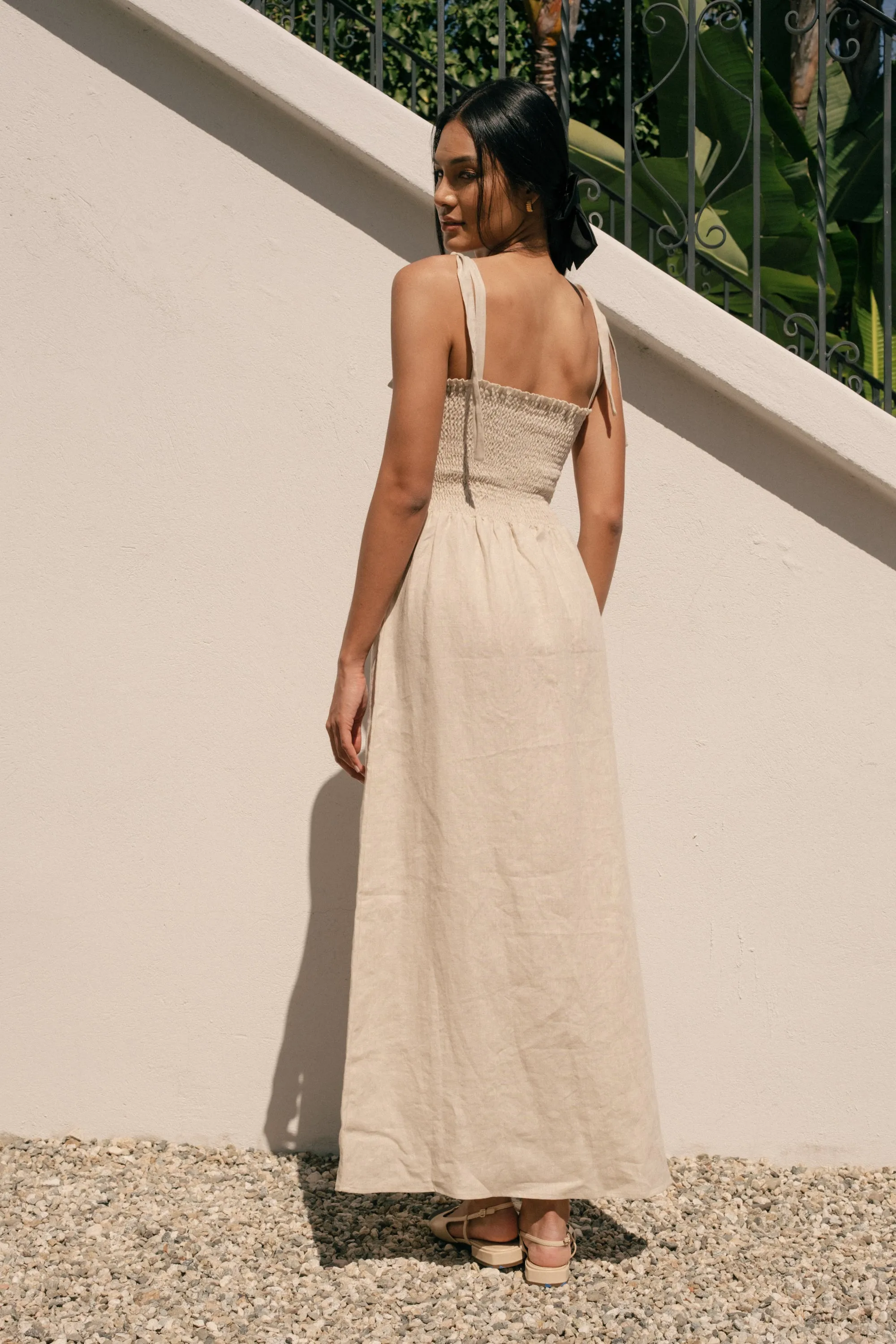 Sophie Dress in Oatmeal Linen