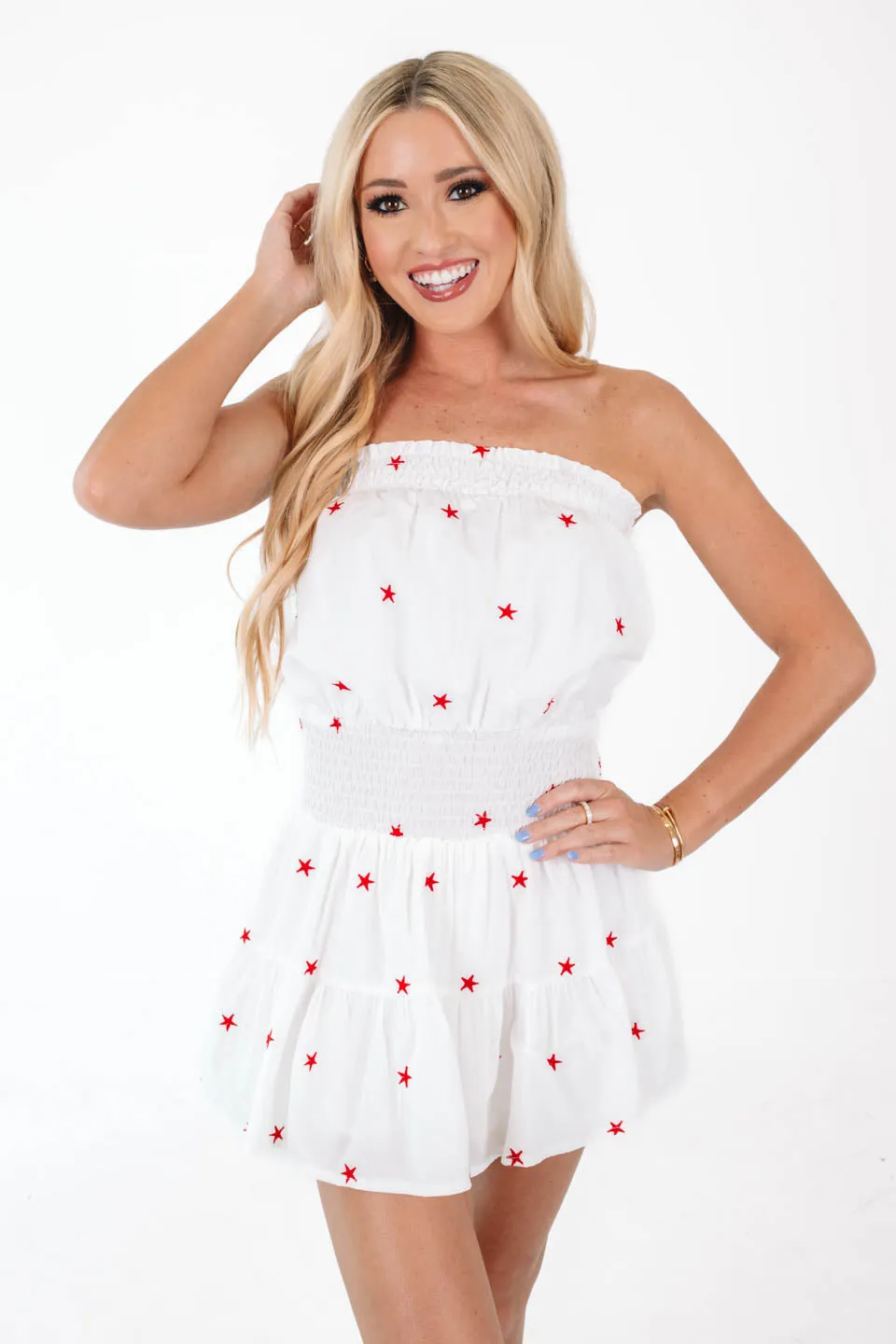 Starry Night Romper - White