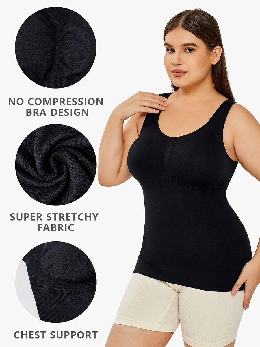 Stretch Cotton Cami With Built-in Shelf Bra