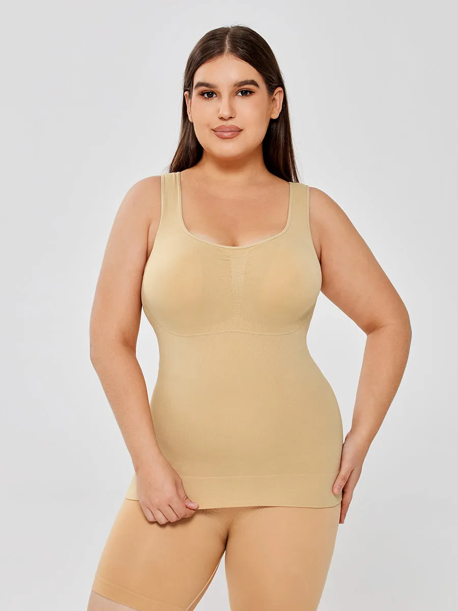 Stretch Cotton Cami With Built-in Shelf Bra