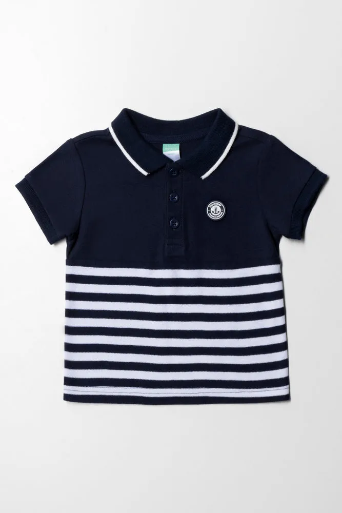 Stripe Golfer Navy