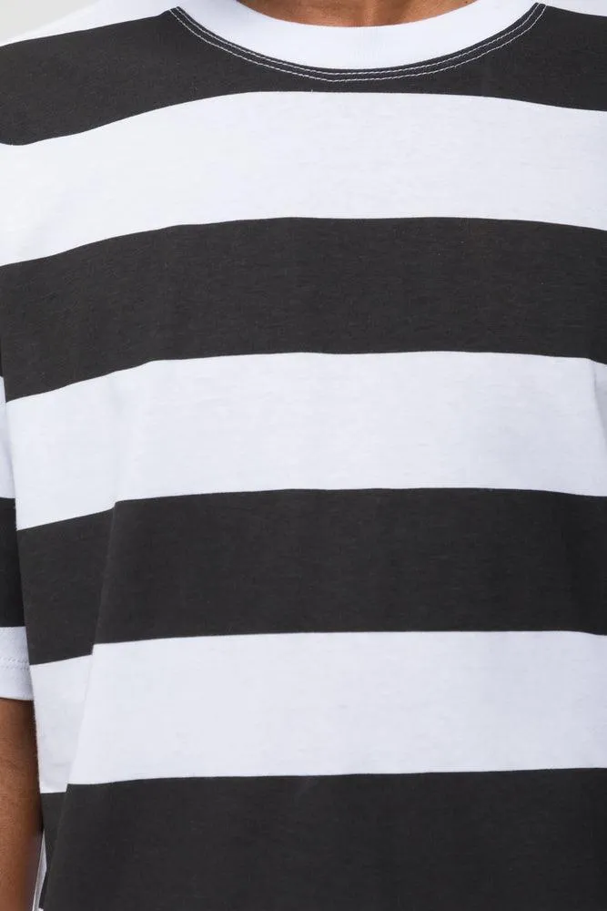 Stripe Short Sleeve T-Shirt Black & White