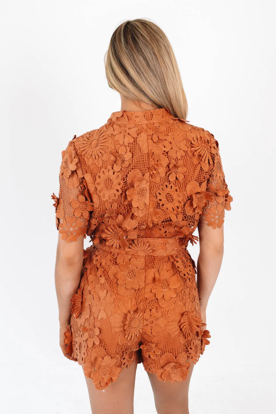 The Ashlyn Romper - Burnt Orange