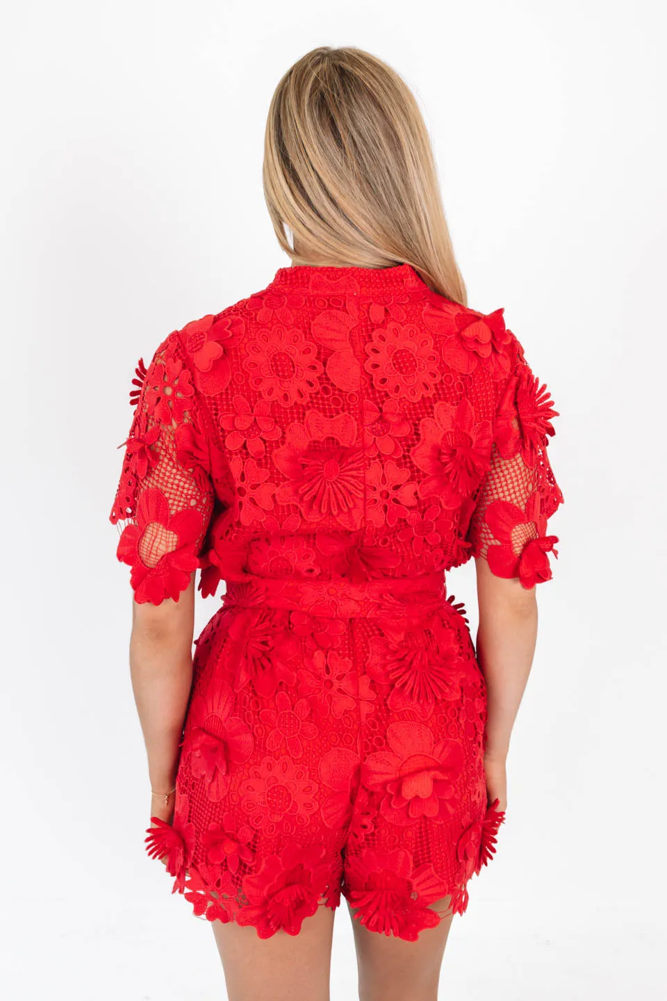 The Teagan Romper - Red