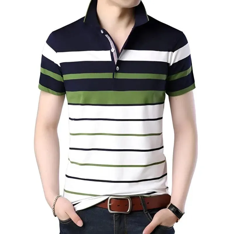 Timeless Striped Short Sleeve Polo Tee