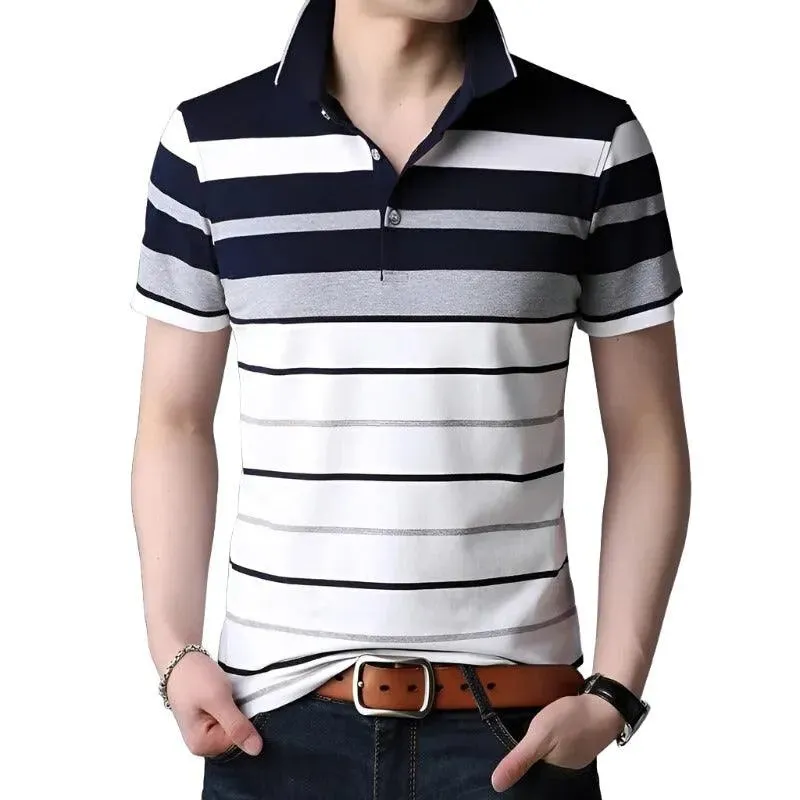 Timeless Striped Short Sleeve Polo Tee