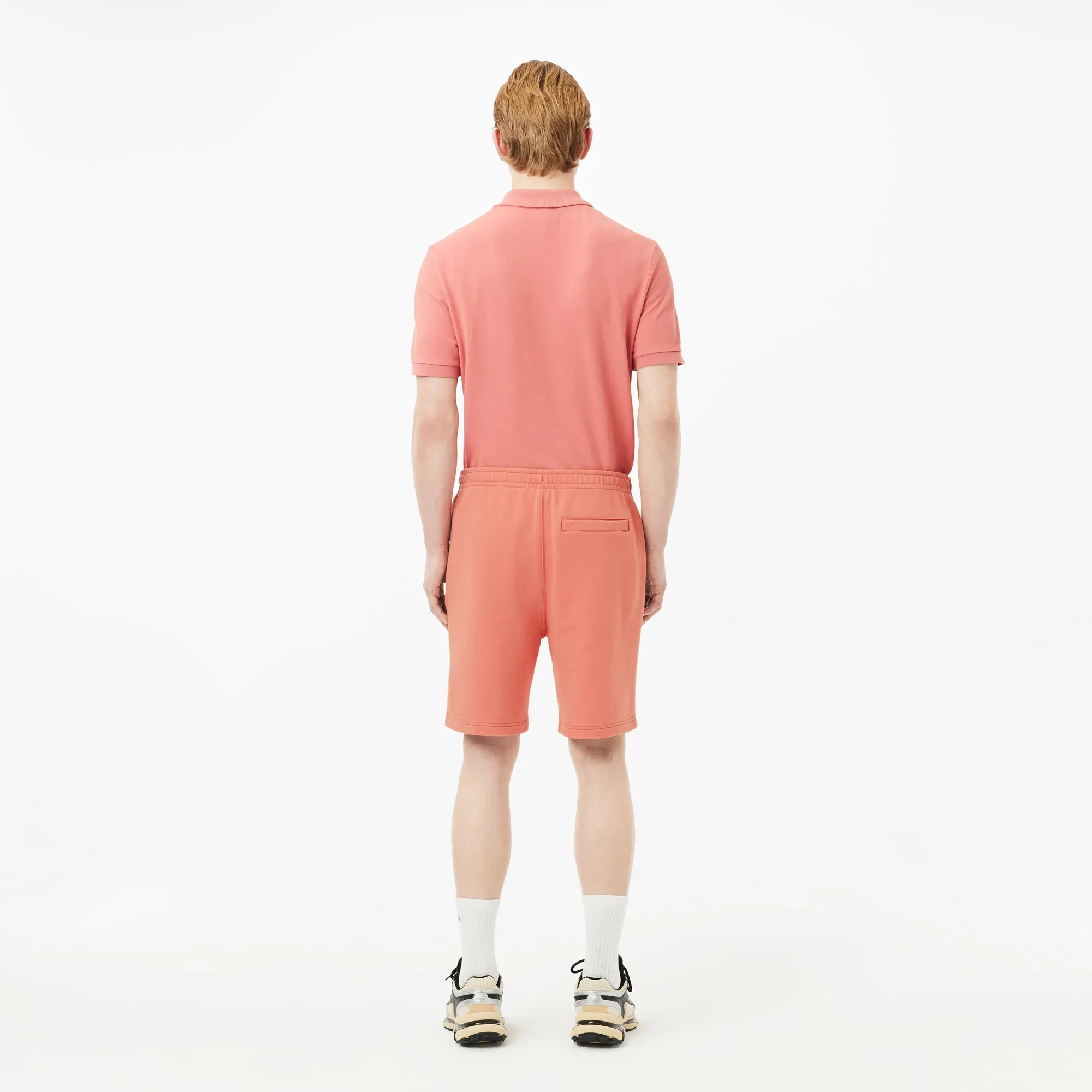 Washed Effect Lacoste Print Jogger Shorts